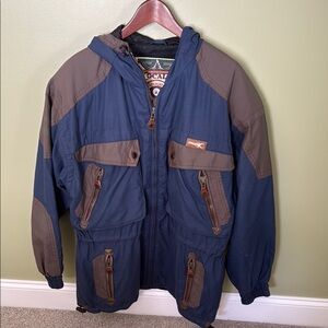 Men's Blue and Brown Jacket